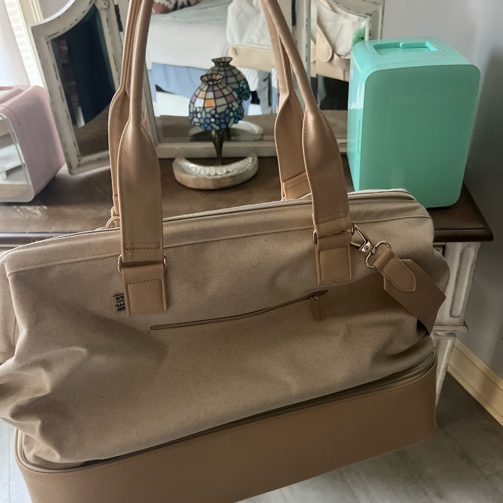 BEIS Beige and Tan Travel Bag